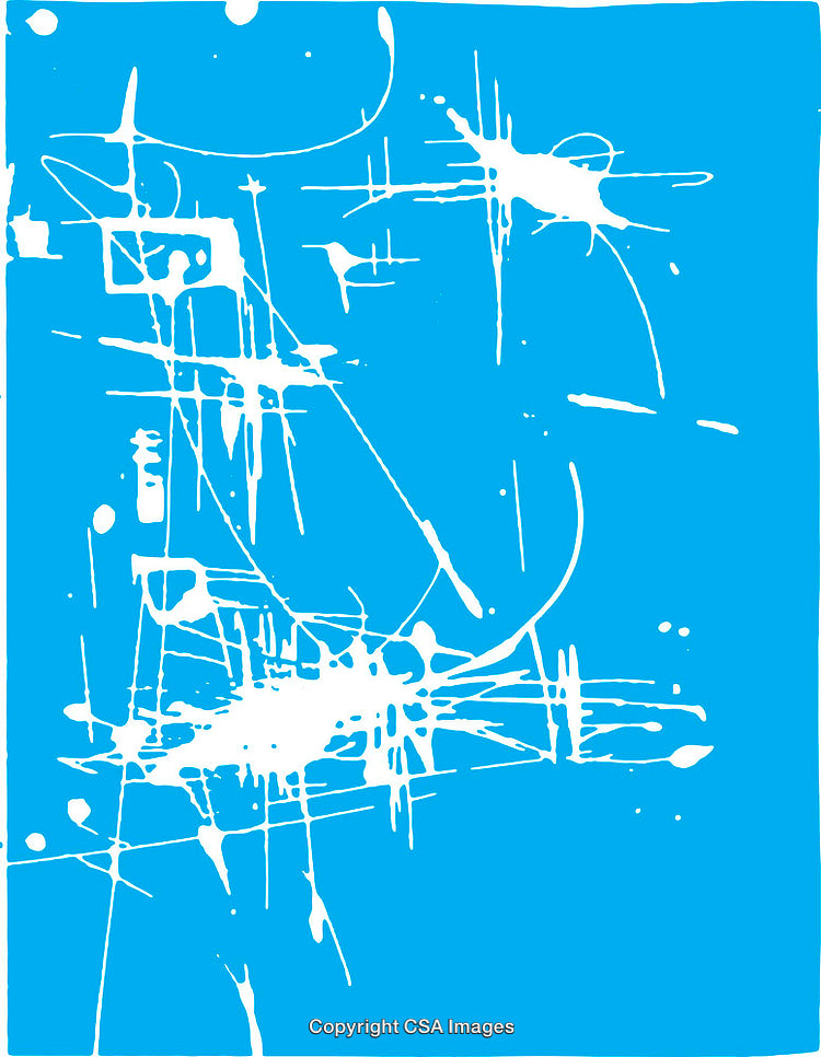 Abstract Blue and White Artistic Pattern with Dynamic Linework