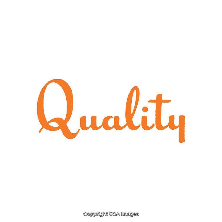 Orange Script Font Depicting the Word 'Quality' on White Background