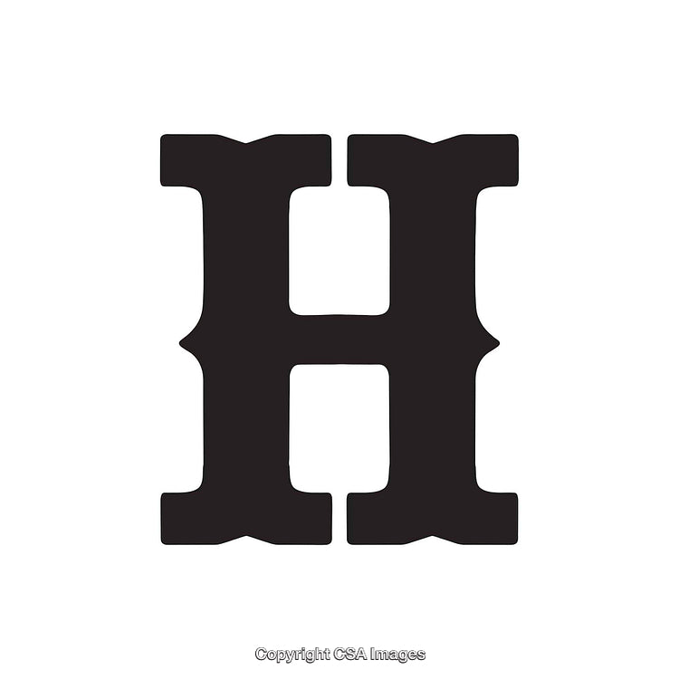 Black Bold Letter H on White Background Isolated Typography Style