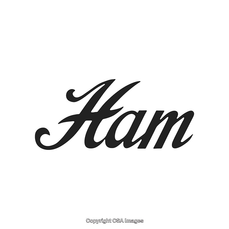 Elegant Black Calligraphy of the Word 'Ham' on a White Background