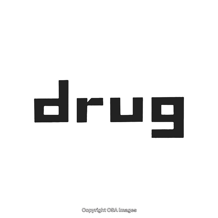Bold Black Text Spelling 'Drug' on White Background