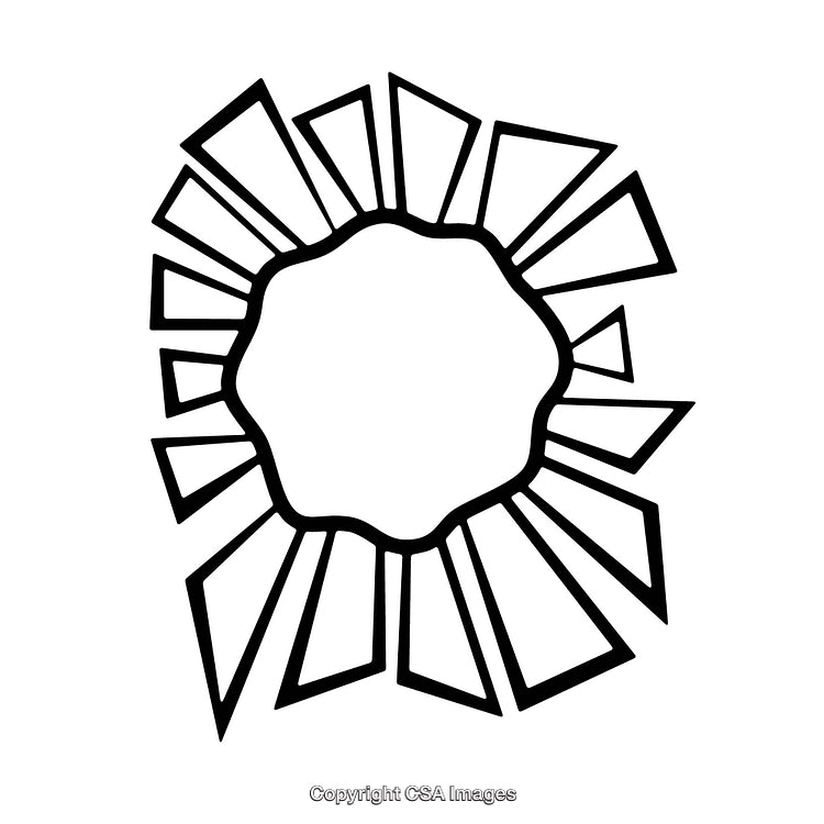 Abstract Black and White Geometric Border Design on White Background