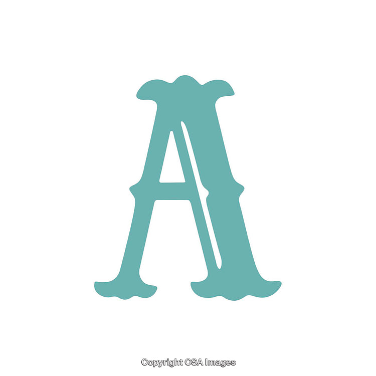 Stylized Turquoise Letter A Isolated on a White Background