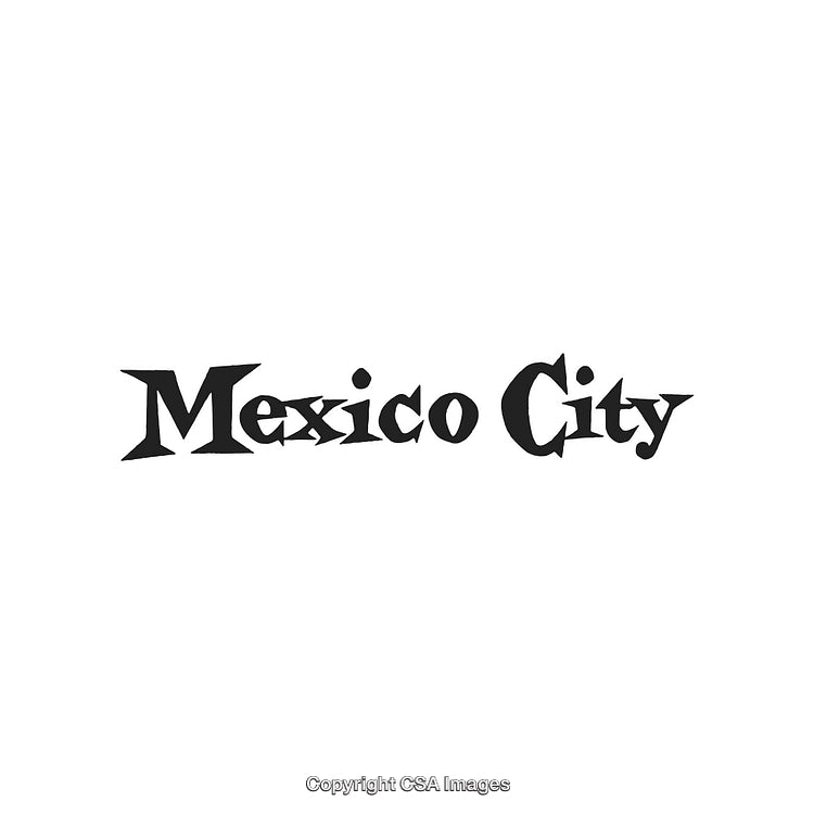 Bold Stylized Text Reading Mexico City on White Background