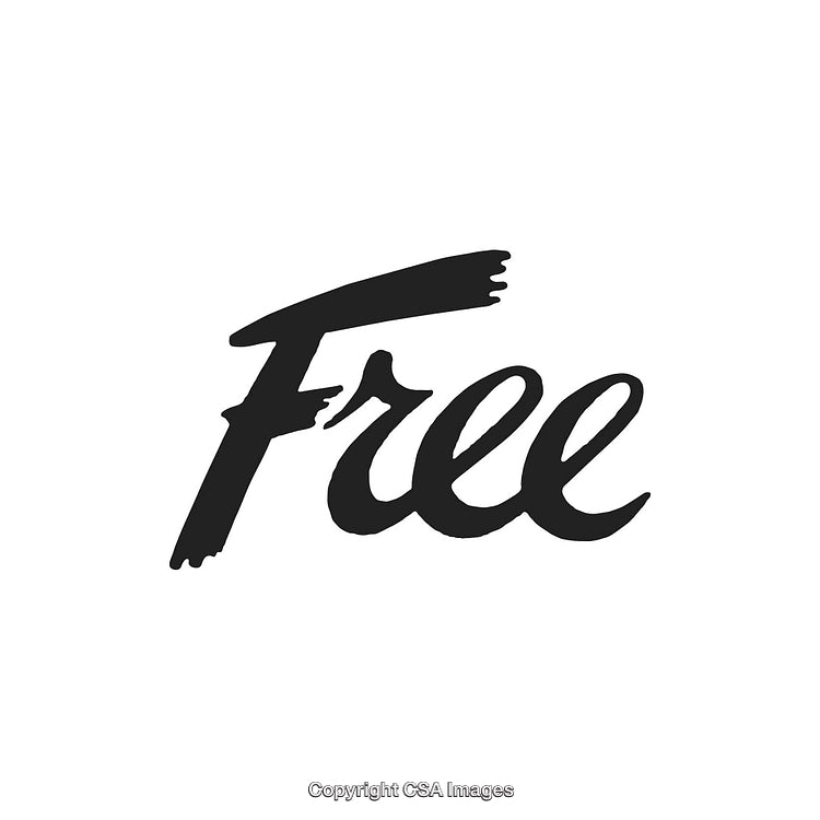 Black Brushstroke Free Font Text on White Background