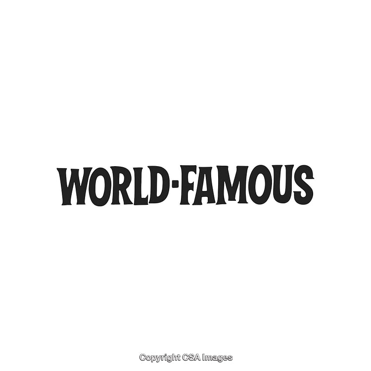 Inspirational Text Depiction Highlighting 'World-Famous' Concept on White Background