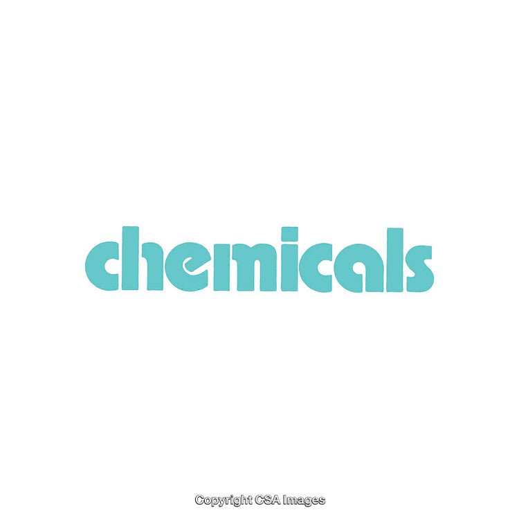 Abstract Minimalist Typography of the Word 'Chemicals' in Bold Design