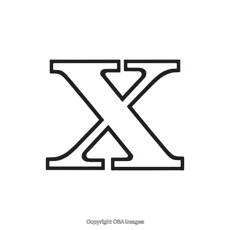 Elegant Monochrome Typeface Representation of the Letter X