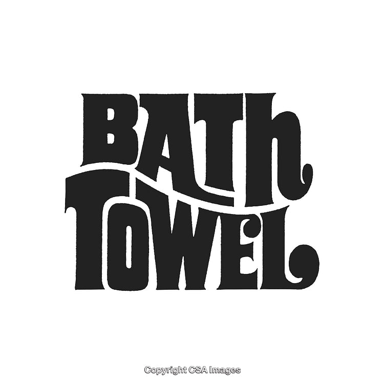 Bold Black Retro Typography Spelling 'Bath Towel' on White Background