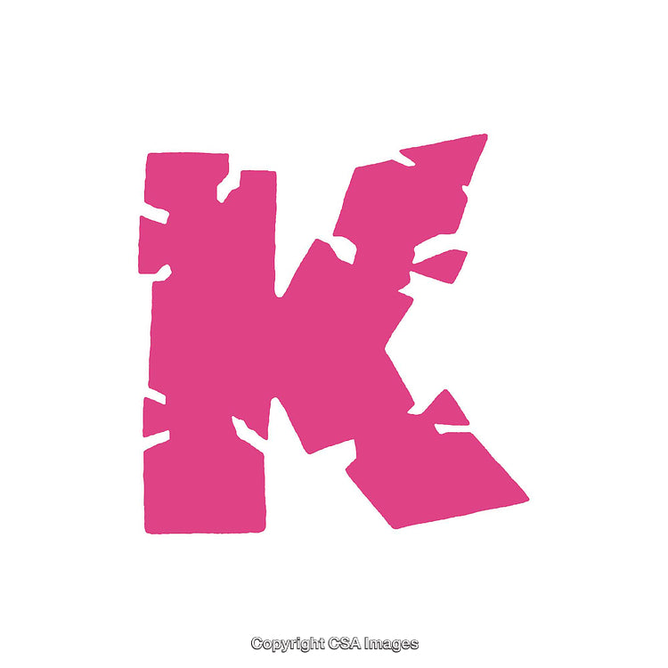 Stylized Pink Letter K on a Clean White Background