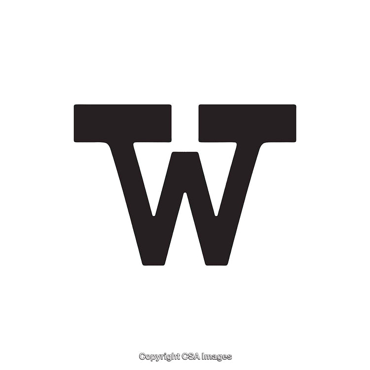Bold Black Letter W on a Clean White Background