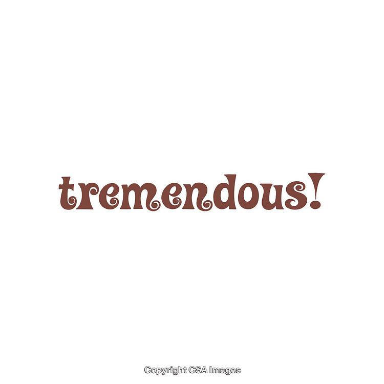 Stylized Brown Text with the Word 'Tremendous' on White Background
