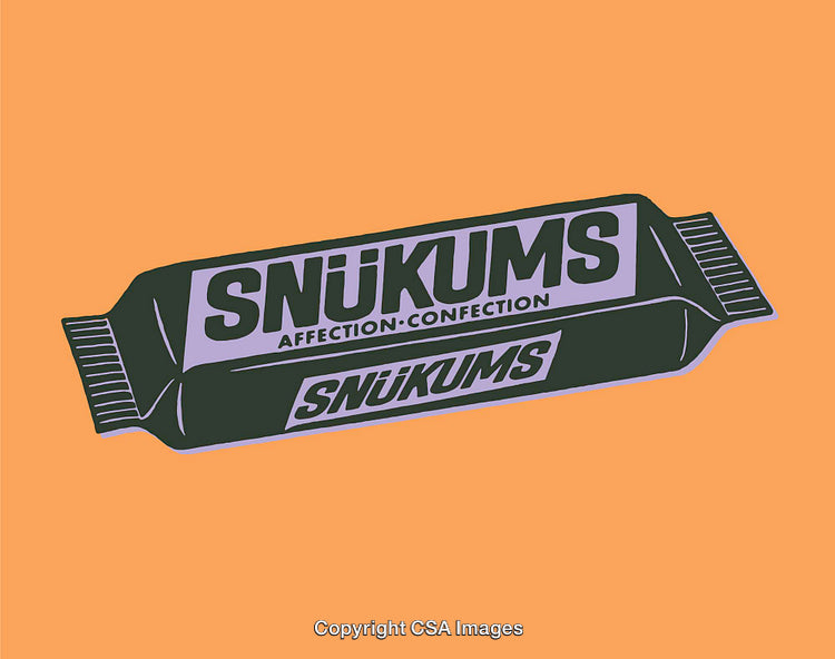 Colorful Illustration of a Candy Wrapper with a Textured Design on Orange