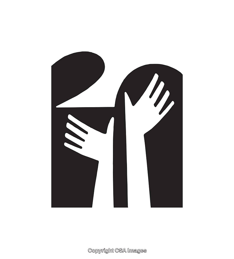 Monochrome Abstract Hands Design in Black and White Minimalist Style