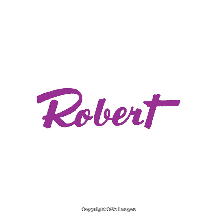 Purple Cursive Text on White Background Emphasizing the Name Robert
