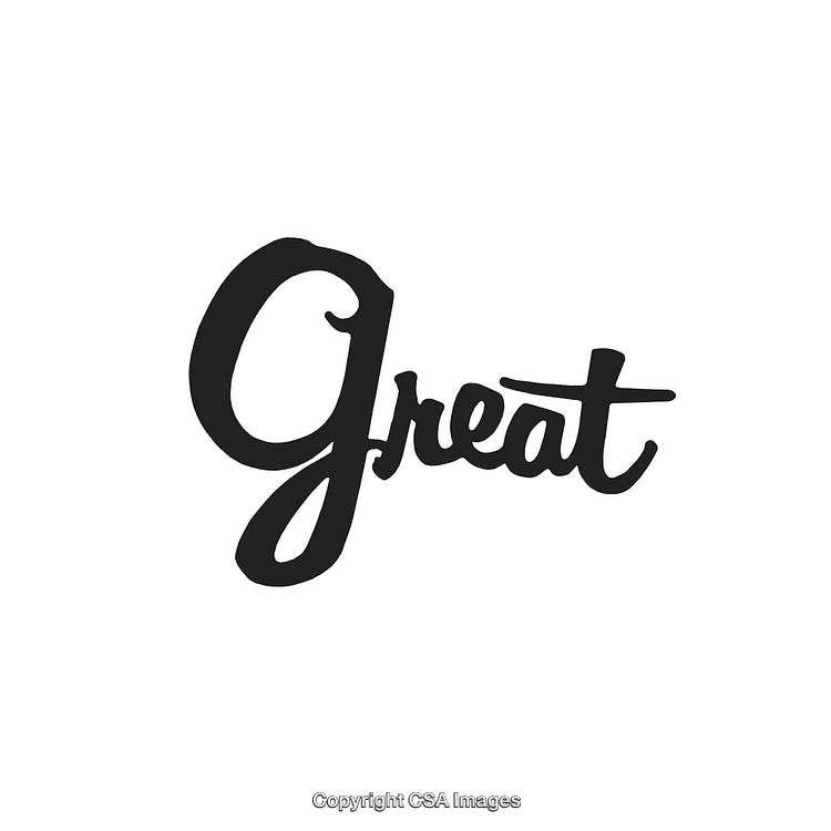 Bold Typography Displaying the Word 'Great' in Artistic Black Script