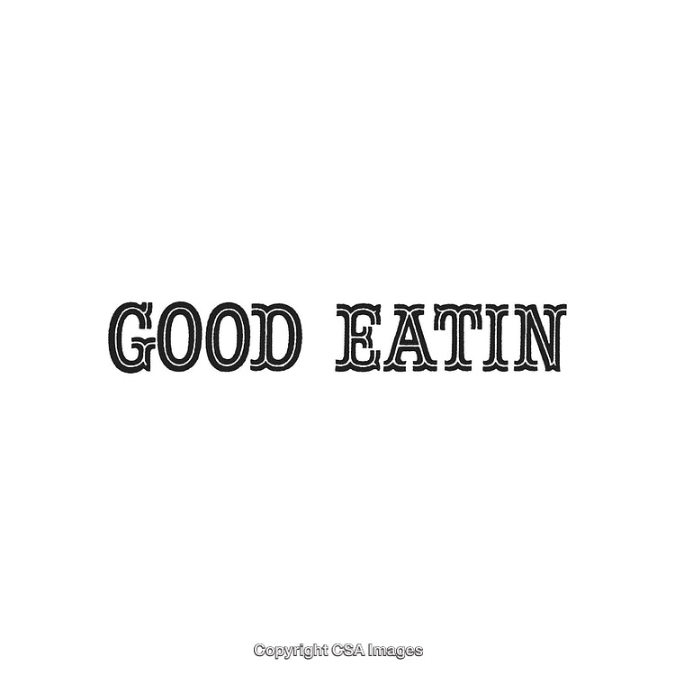 Retro Styled Typography Featuring 'Good Eatin' Phrase in Vintage Font Design