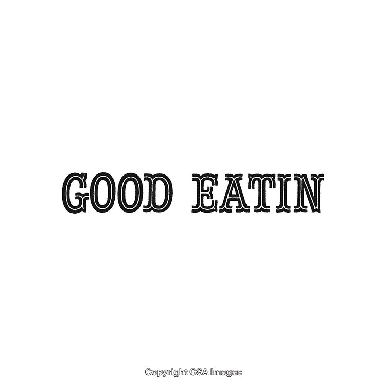 Retro Styled Typography Featuring 'Good Eatin' Phrase in Vintage Font Design