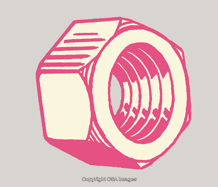 Pink and White Nut Illustration on a Gray Background