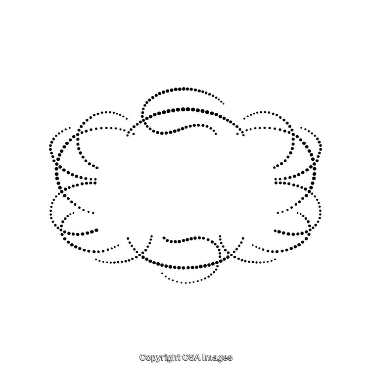 Elegant Decorative Frame Composed of Dotted Design on White Background