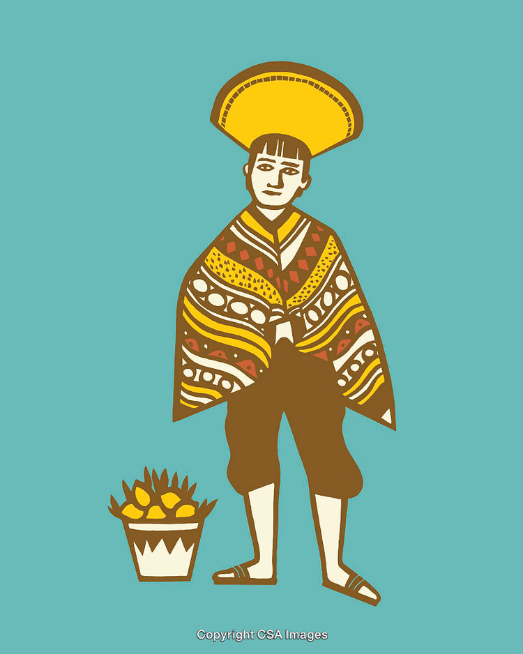 Traditional Folk Art Illustration of a Cultural Character in Vibrant Colors