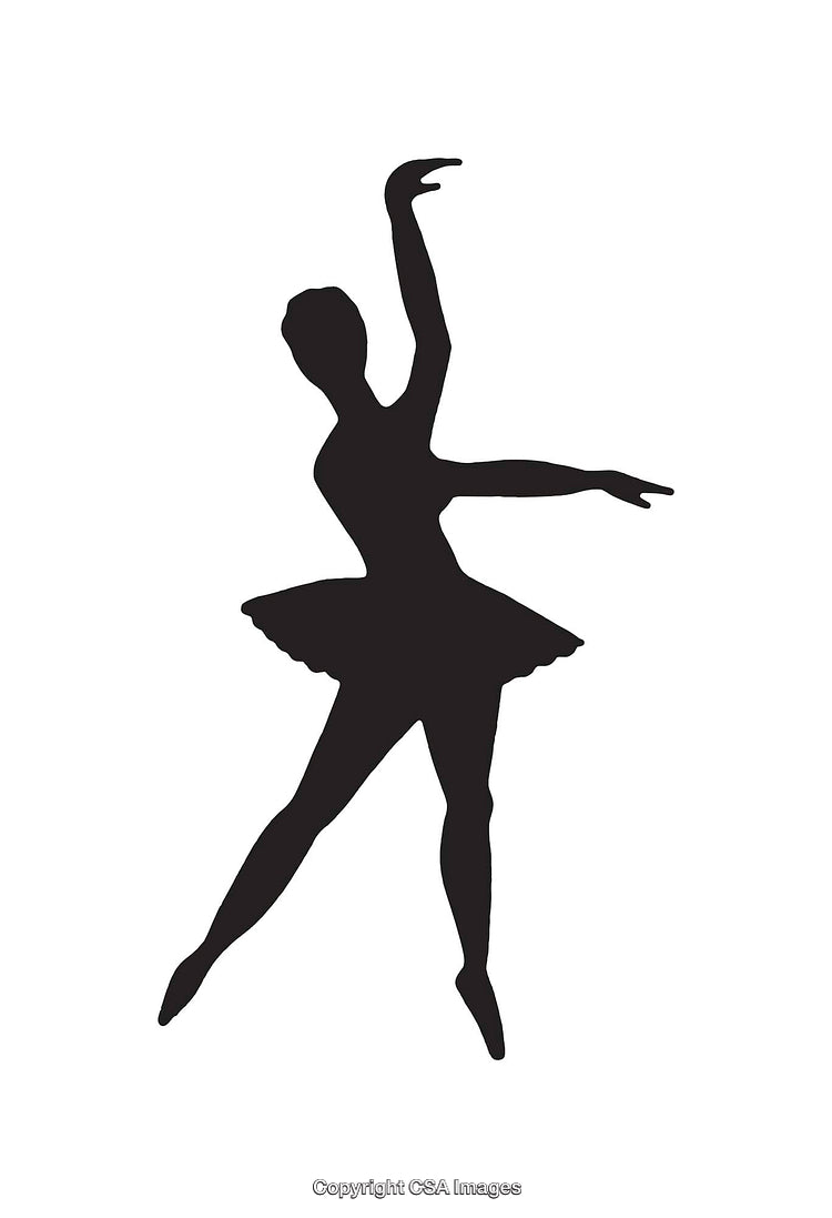 Silhouette of a Graceful Ballet Dancer Performing Plié Pose