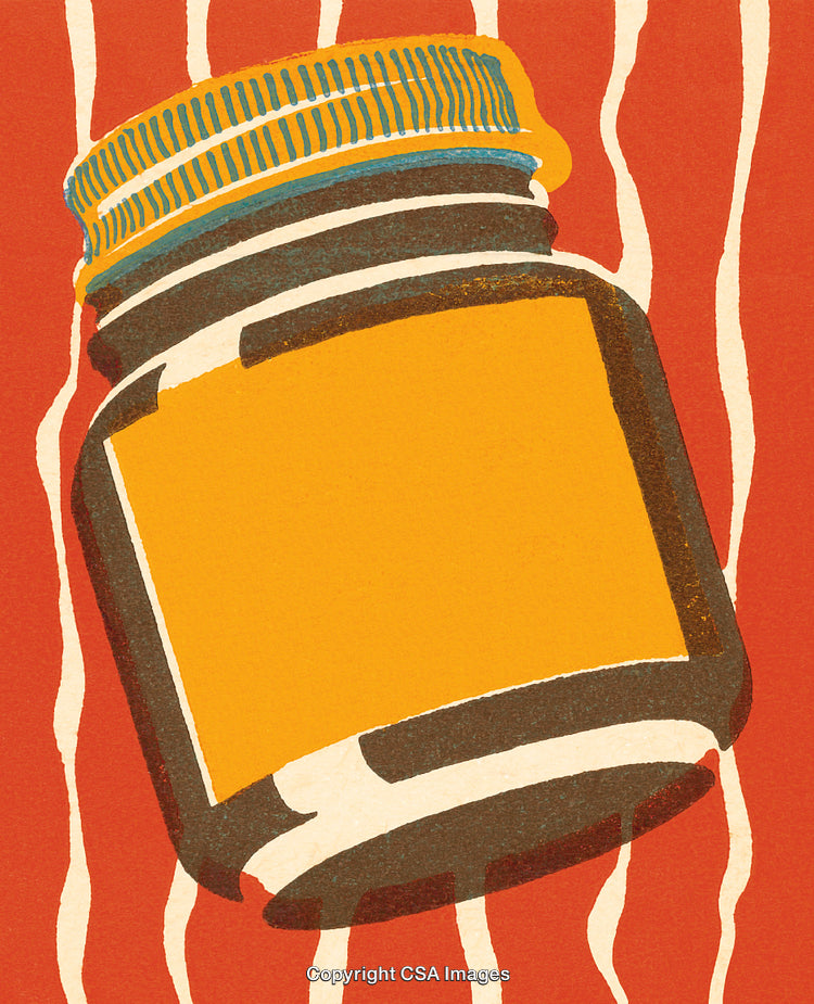 Artistic Illustration of a Jar With Bold Colors and Patterns