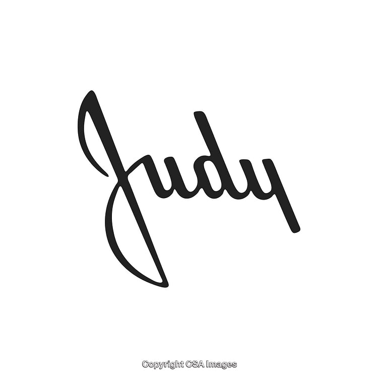 Elegant Calligraphy Design Featuring the Word 'Judy' in Stylish Black Script