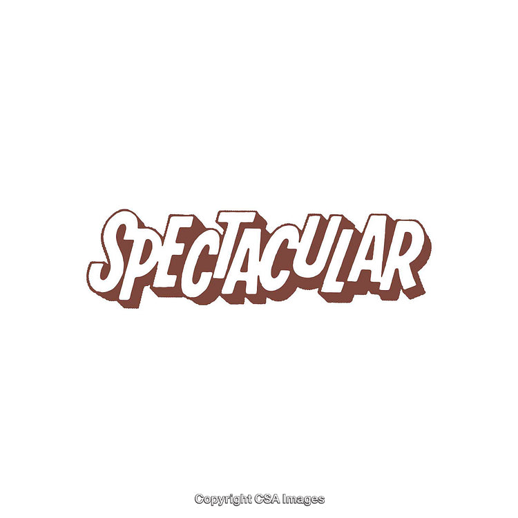 Retro Spectacular Typography Design with Bold Brown Text and White Highlights