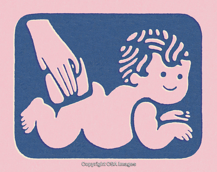 Illustration of a Baby Receiving Gentle Care on a Soft Background