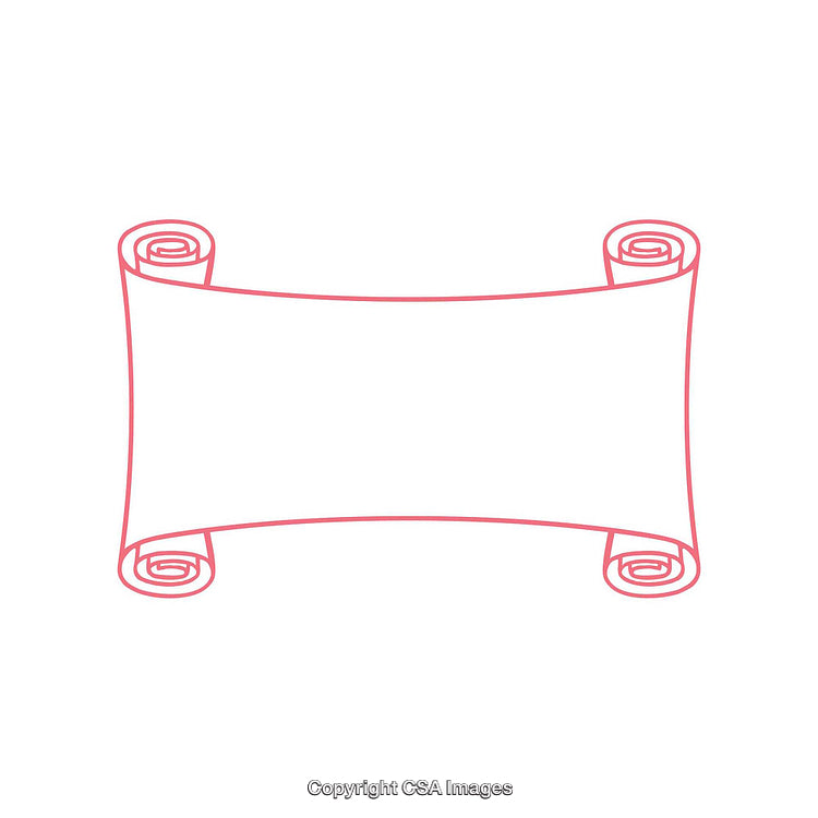 Blank Scroll Banner Design with Elegant Curled Edges in Minimalist Style