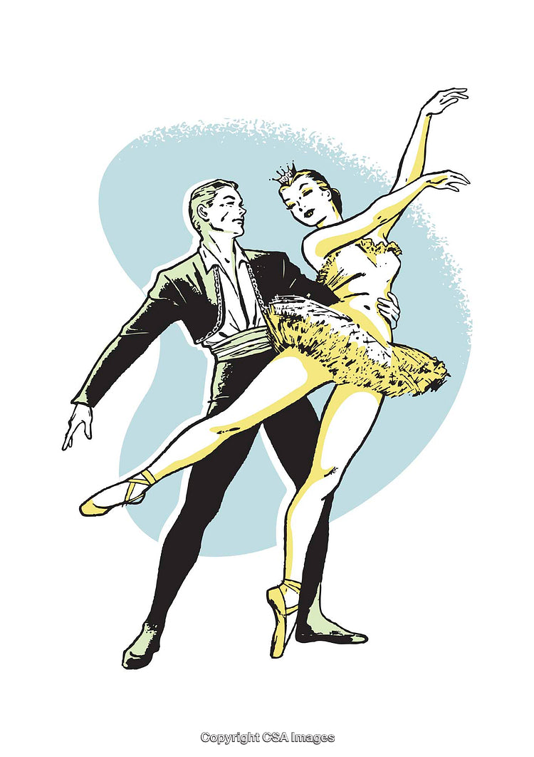 Elegant Ballet Duo Performing an Enchanting Dance in Perfect Harmony