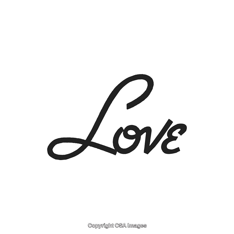 Elegant Handwritten Love Text in Simple Black on White Background