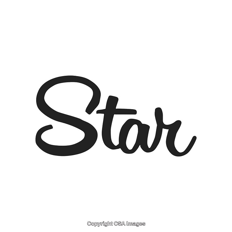 Stylish Handwritten Word 'Star' in Black Font on White Background