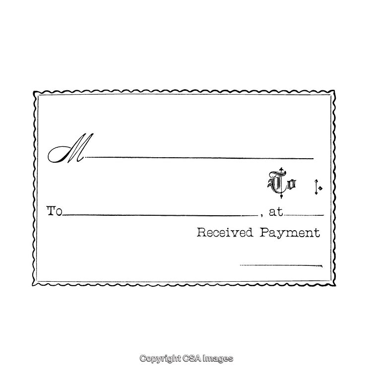 Elegant Black and White Payment Receipt Layout With Ornate Border