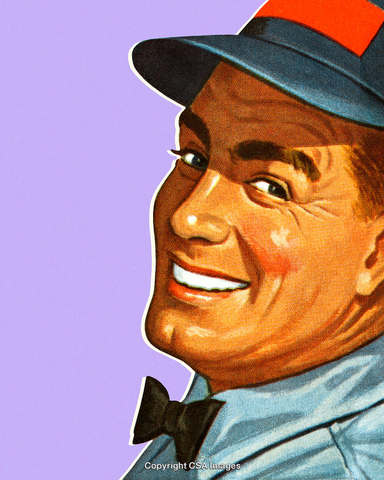 Retro Styled Smiling Man Portrait With Bright Colors and Vintage Aesthetic