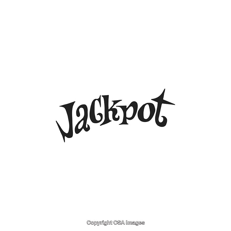 Creative Jackpot Text Illustration Featuring Black Font on a White Background