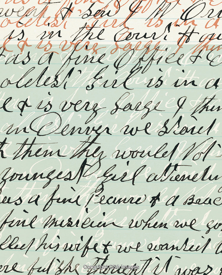 Detailed Script Handwriting Over Layered Pastel Background