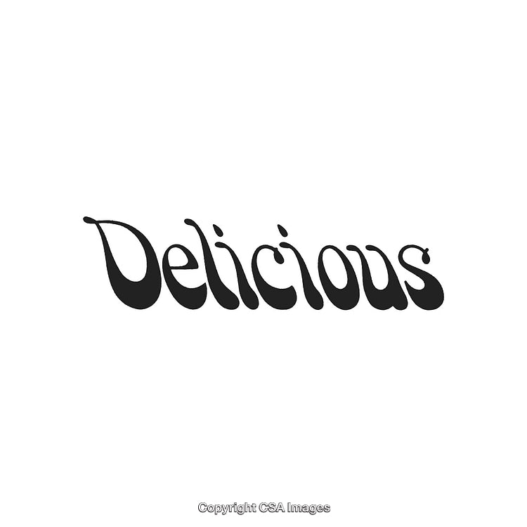 Playful Typography Displaying the Word 'Delicious' in Creative Script Style