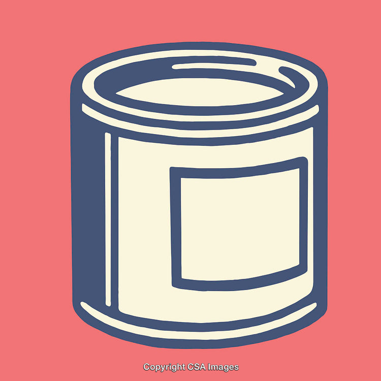 Minimalist Illustration of a Cylindrical Canister on a Colorful Background