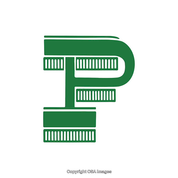 Green Stylized Letter P Icon Featuring Minimalistic Design Aesthetic