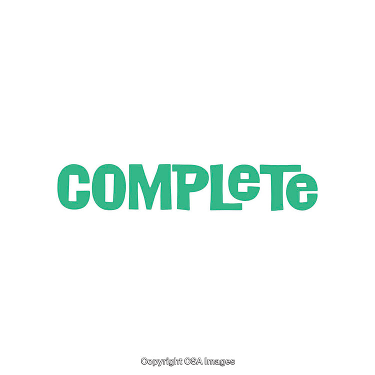 Green Word Complete on a Clean White Background