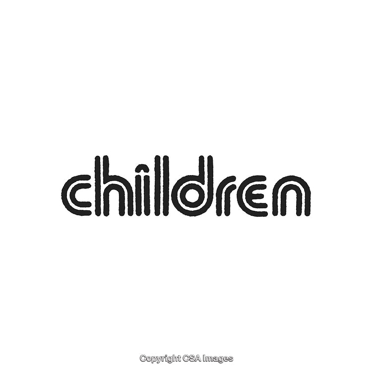 Minimalist Typography Artwork Featuring the Word Children in Unique Lettering Style