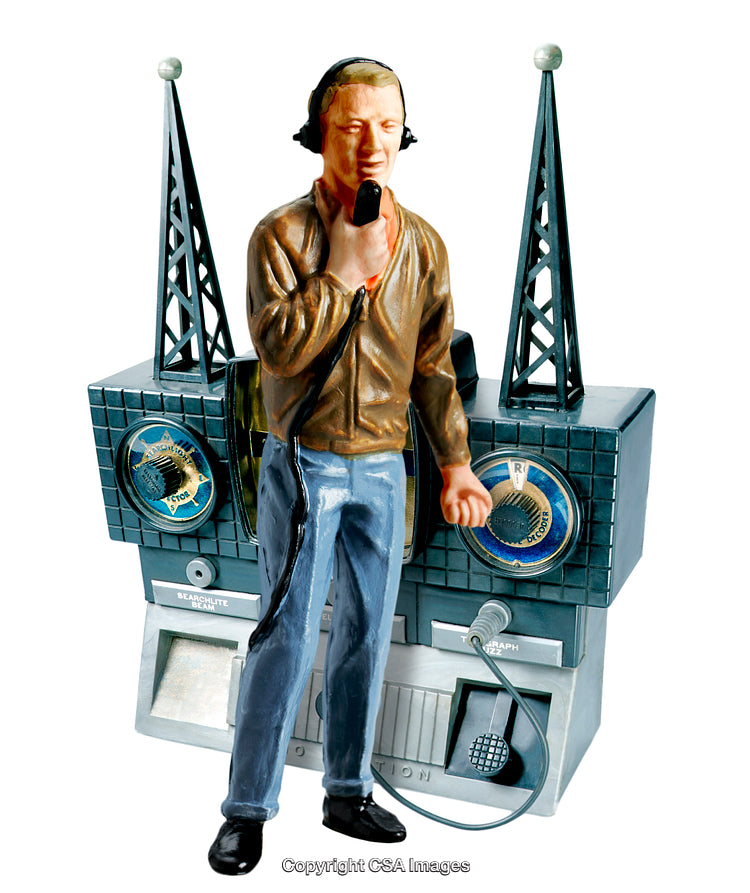 Retro Figurine Displaying Radio Operator with Equipment