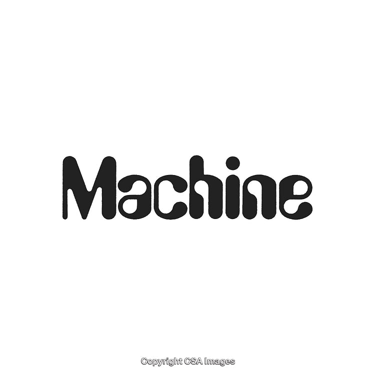 Stylized Retro Typography Depicting the Word Machine in Bold Distinctive Font