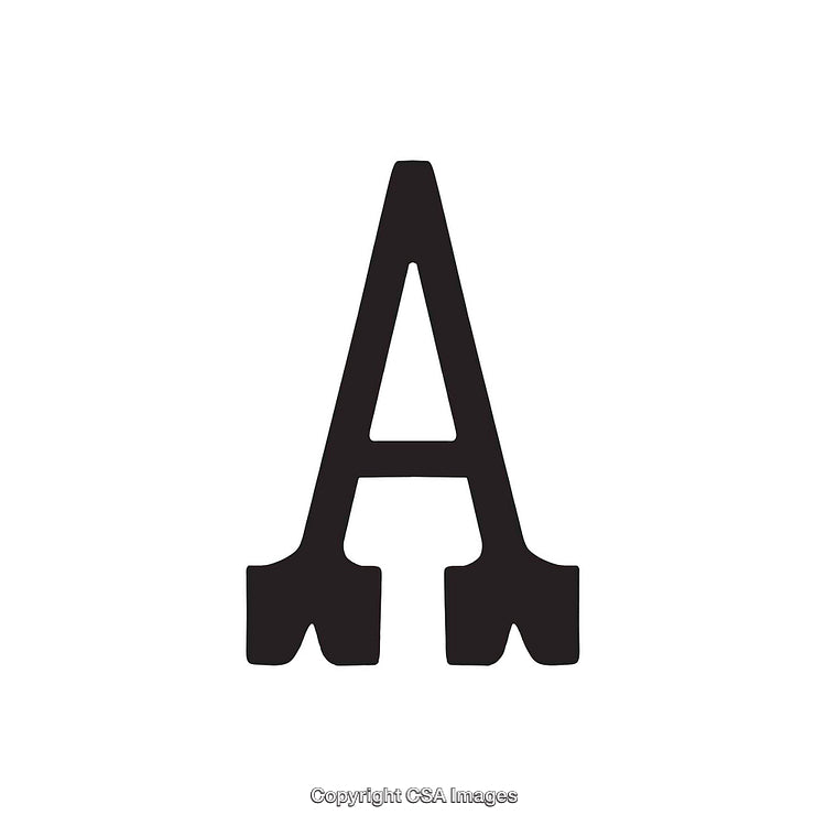 Black Stylized Letter A Design on White Background