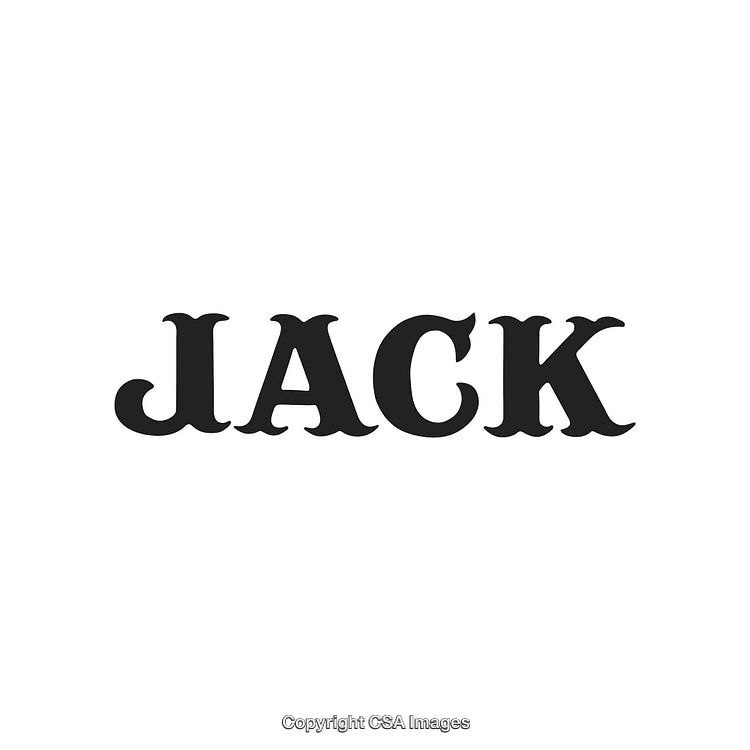 Bold Black Typographic Design with 'JACK' Text on White Background