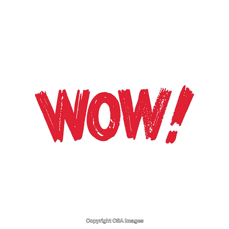 Bold Red 'WOW!' Text Design On White Background