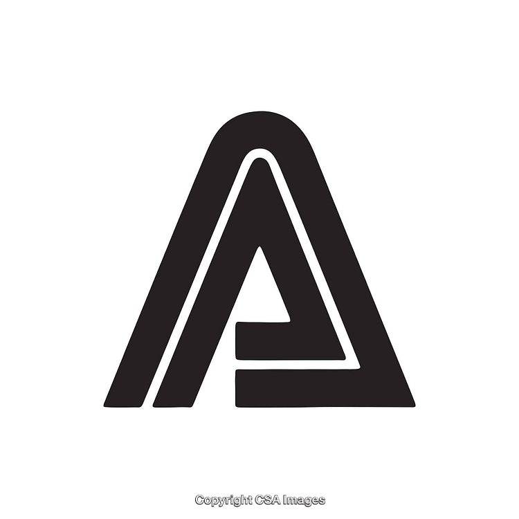 Simplistic Black and White Abstract Letter A Logo Design