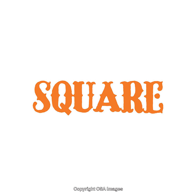Orange Text Spelling Out Square Isolated on White Background